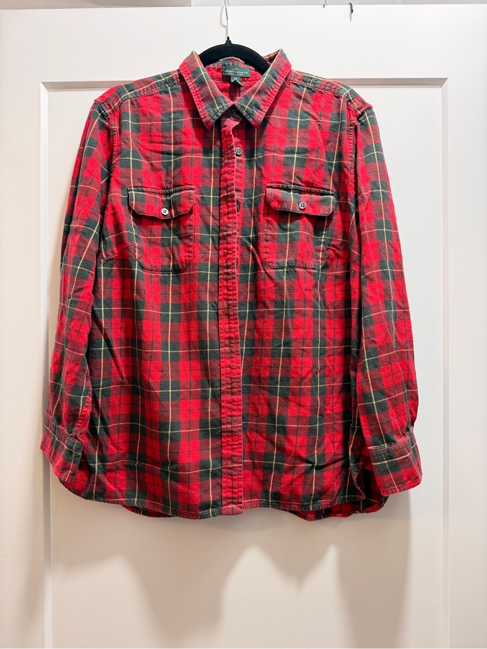 LRL Ralph Lauren red Plaid Button-Up Shirt - Classic Flannel Style